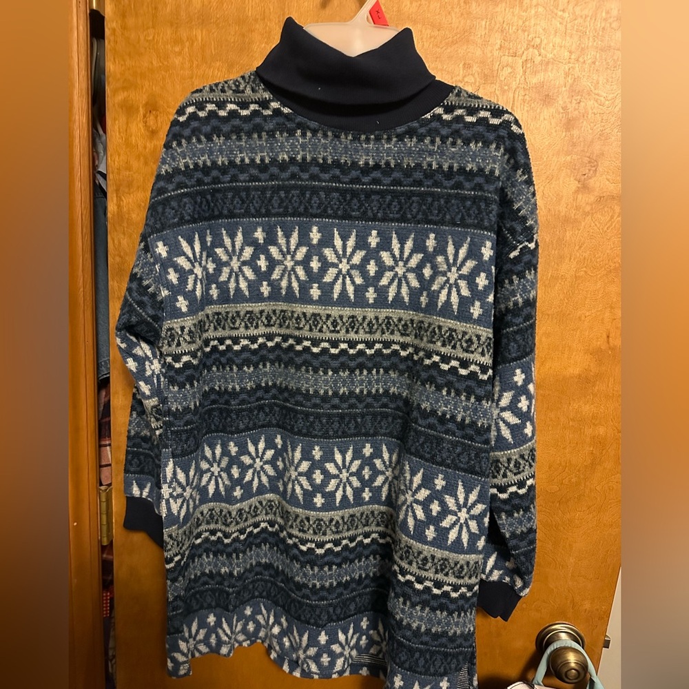 Navy Blue Patterned Women's Sweater